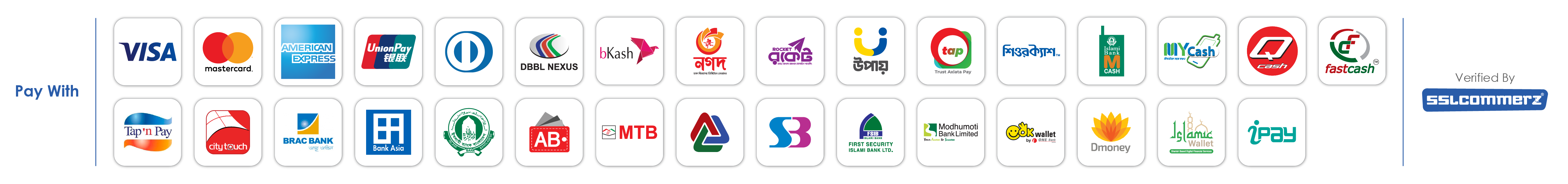 Footer Payment Methods of agrosys